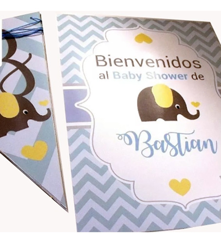 Elefantito Bebé Kit Impreso 12 Invitados Baby Shower