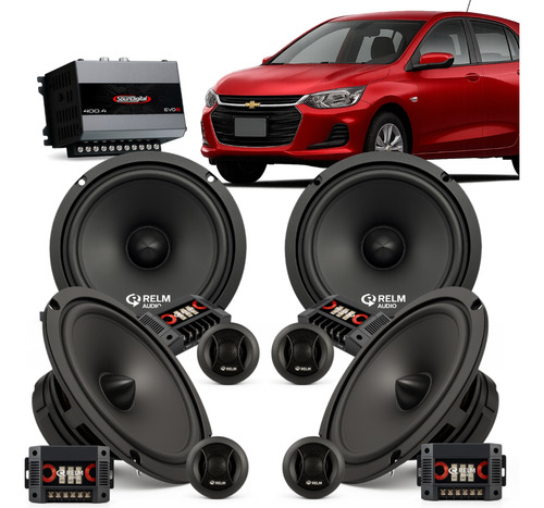 Jogo 4 Alto Falantes 6 Polegadas Onix Hatch 2012 A 2025