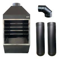 Comprar Churrasq. De Parede 70cm X 50cm Preta Kit 2 Dutos + Curva 90