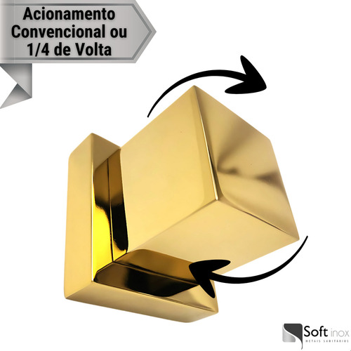 Kit 2 Acabamentos De Registro Padrão Deca Quadrado Dourado em Metal