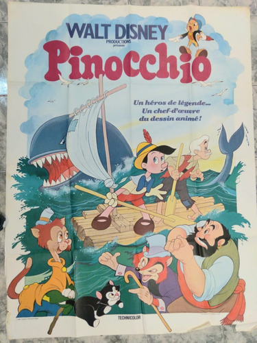 Afiche Original-pinocho- Walt Disney- Cartel-extrenjero