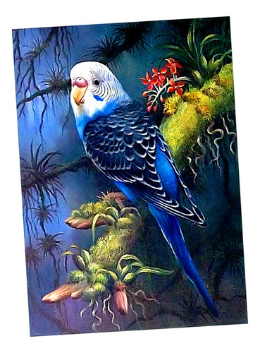 Pintura De Bricolaje De Diamante Pájaro Azul 