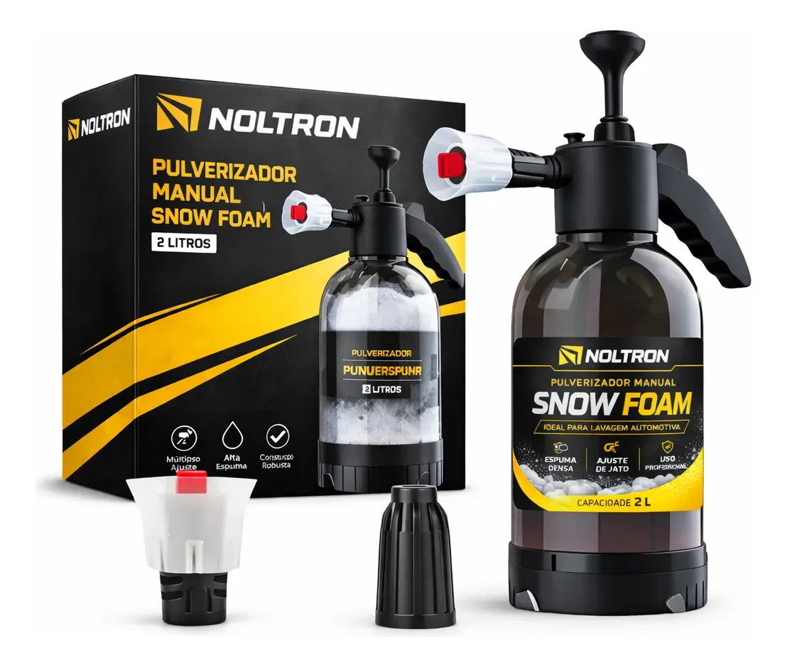 Pulverizador Manual Snow Foam 2l Espuma Automotiva Bomba Pressão Ajuste De Jato Lavagem Carro Moto Detailing Noltron