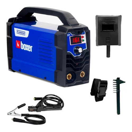 Máquina de solda inverter Boxer Flama 161 BV azul e preta 110V/220V