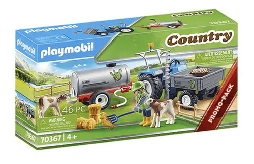 Playmobil Country Trator Com Tanque De Agua E Animais Sunny