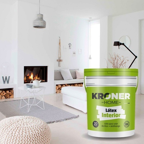 Imagen 4 de 10 de Pintura Látex Interior Mate 20 Lts Kroner Antihongo Oferta