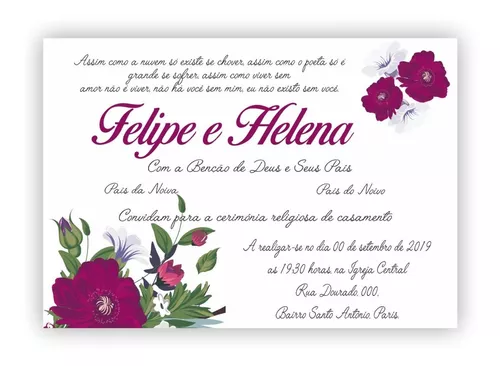 Convite de Casamento Digital Editável Frete Grátis Promoção