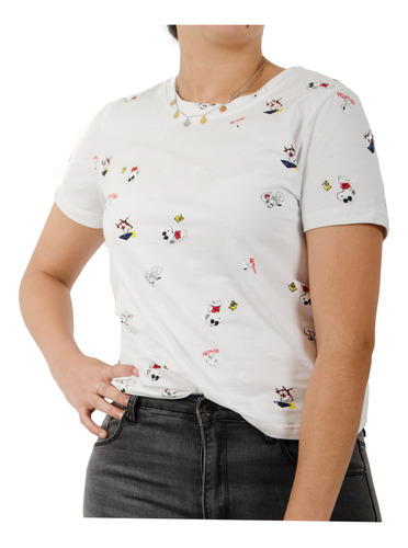 Remera Dama Manga Corta Snoopy 