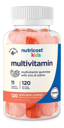 Nutricost Kids Multivitaminico Para Niños 120gomitas Sabor Bayas