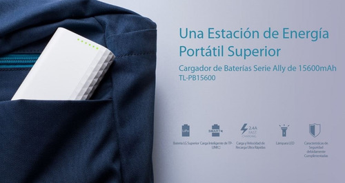 Batería Cargador Power Bank Tp-link 15600 Mah 2 Usb Linterna