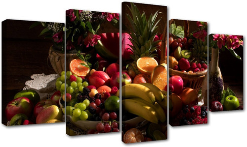 5 Cuadros Decorativos Frutas Dulces Diseño Decorativo Arte  