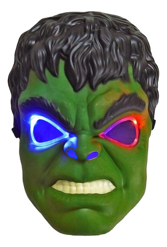 Mascara Hulk Con Luz Avengers Halloween Disfraz Hombre Verde