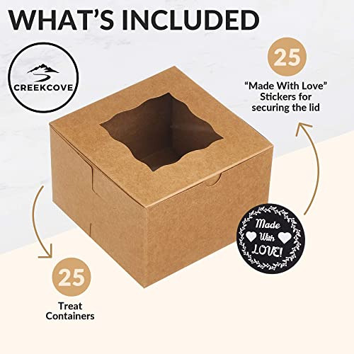 Creekcove 4.5 X 4.5 X 3 Pulgadas Cajas Para Panadería, Paque