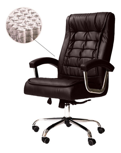 Cadeira de escritório Waw Design Big Monique Molas Ensacadas ergonômica  marrom com estofado de couro sintético