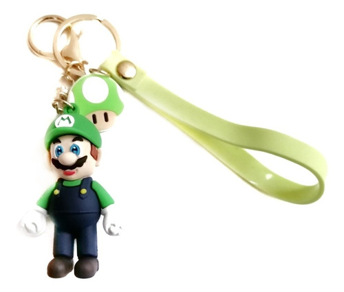 Super Mario Bros Verde Llavero En Silicona 