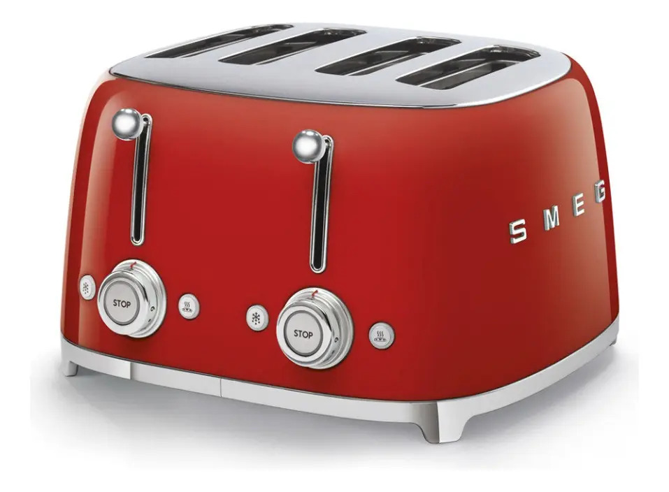 Tostador 4 Rebanadas Smeg Tsf03rdus Elevación Manual Rojo