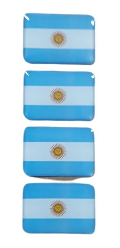 4 Bandeirinhas  Argentina Resinada Tarjeta Adesivo Placa $