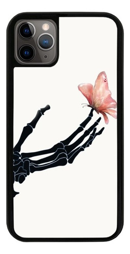 Funda Uso Rudo Tpu Para iPhone Calavera Esqueleto Mariposa