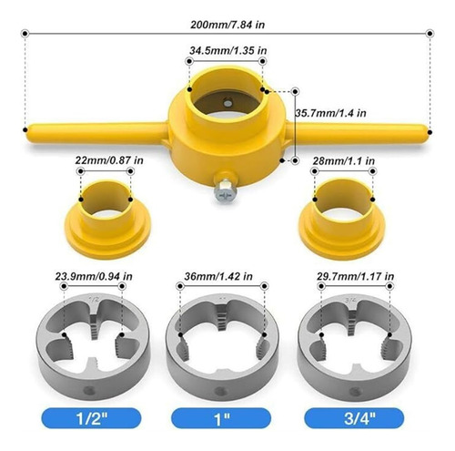Herramienta Para Hacer Roscas De Pvc De 6 Piezas Herramienta