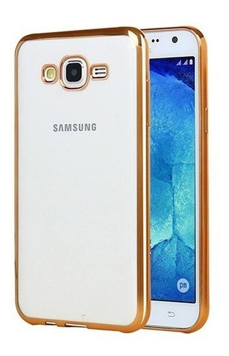 Imagen 1 de 2 de Protector Funda Tpu Borde Platinado Color Samsung J7 J7 Neo