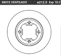 Disco Freno Delantero (212mm) Breme Subaru J10 89-93