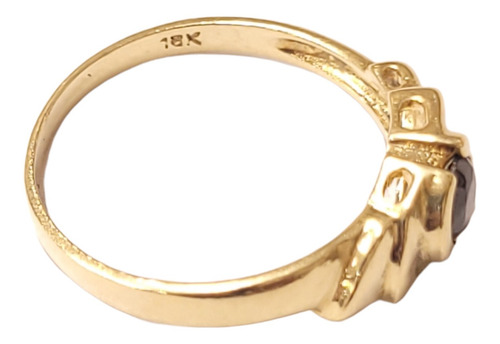 Imagen 4 de 4 de Anillo Oro 18kts Cubic 2,0grs N°13 Brumat
