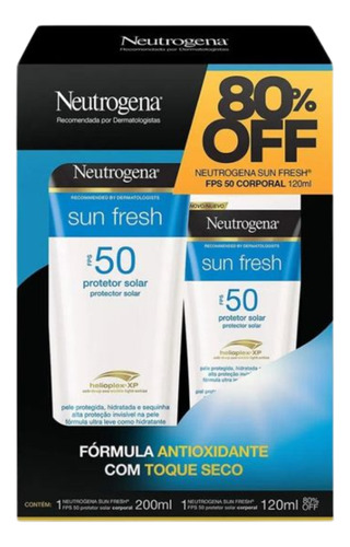 Kit Neutrogena Sun Fresh Protetor Solar Fps 50 200 + 120ml