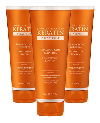 Kit 3 Shampoo Keratina Fidelité 230ml.