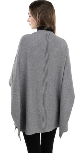 Imagen 2 de 8 de Poncho Capa Cerrado Tejido Fino Estrech Elegante Acanalado.
