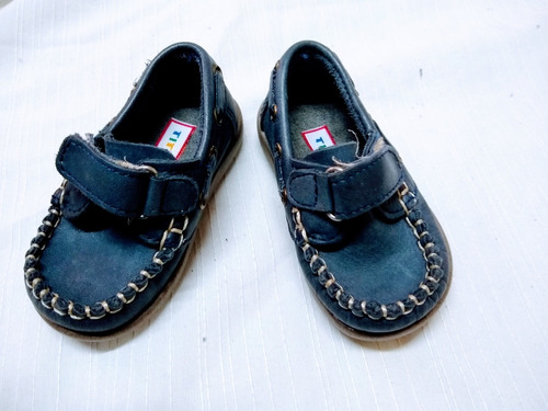 Zapato Mocasin Titanitos 18 Cuero Azul Use 1 Vez Perfecto