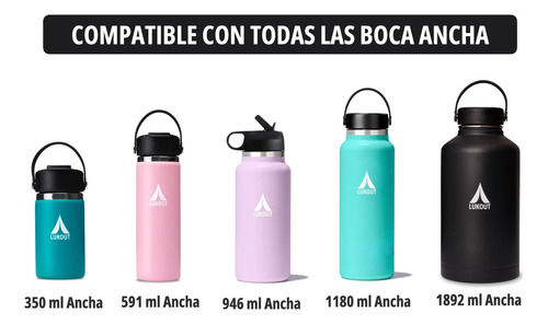 Tapa Bombilla Boca Ancha Lukout Color Verde pastel