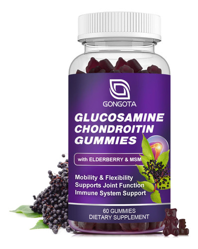 Gomitas De Condroitina De Glucosamina, Extra Fuerte 1500 Mg