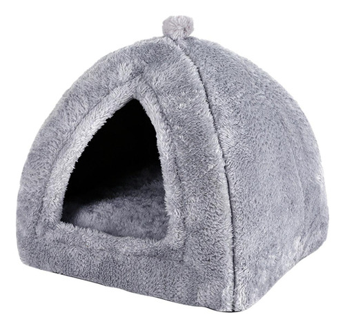 Peluche Triángulo Cueva Cama Para Mascotas Perro Gris S