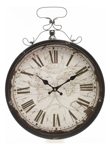 Reloj De Pared Num Romanos Innovador Cafe Crown Baccara Color de la estructura Negro Color del fondo Beige