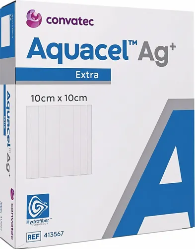Aquacel Ag+ Extra 10x10cm (caixa C/10) - Convatec CONVATEC por Cirúrgica Nova Er