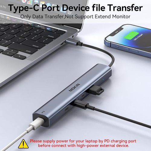 Usb C Hub 10gbps,mokin Usb C Splitter With 4k@60hz Video ...