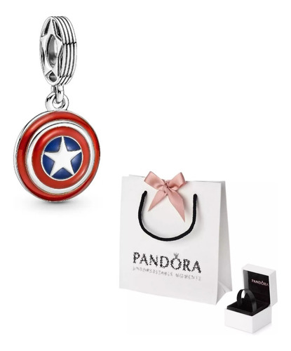 Charm Original Pandora Escudo Capitan America Marvel Avenger