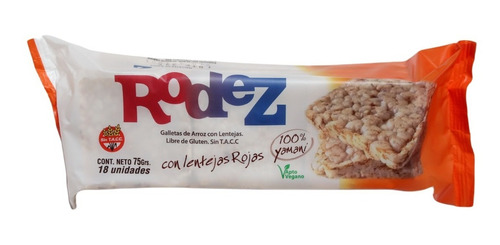 Galletas De Arroz Yamani Integral X24 Con Lentejas Rojas 