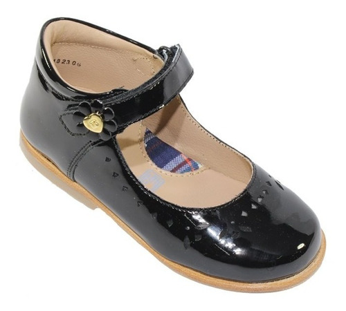 Bota Escolar Colegial Coqueta Negro Niña Charol 182306c