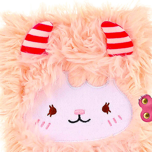 Diario Intimo Peluche + Lapiceras Glitter Candado Y Llaves Rosa Fluffy 2025