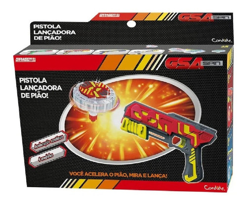 Brinquedo Pistola Lançadora De Pião Sortido Candide 3801