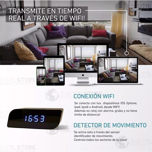 Camara Espia Ip Wifi Celular Inalambrica Mini En Reloj Seguridad P2p Dvr Vstarcam