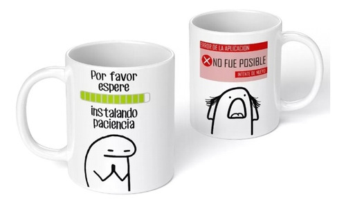 Tazón Taza Diseño Meme Flork Instalando Paciencia 320ml 