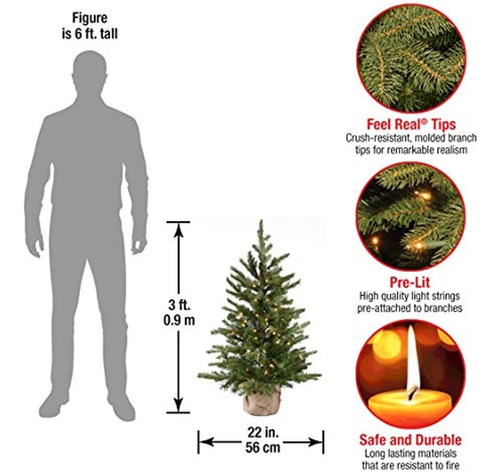 National Tree Company Preiluminado 'feel Real' Mini Árbol De