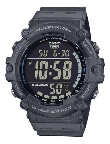 Reloj Casio Ae-1500wh-8bvcf Illuminator Dual Time-gris