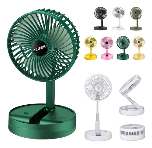 Ventilador De Escritorio Inalámbrico Usb, 3 Velocidades Hgq Verde