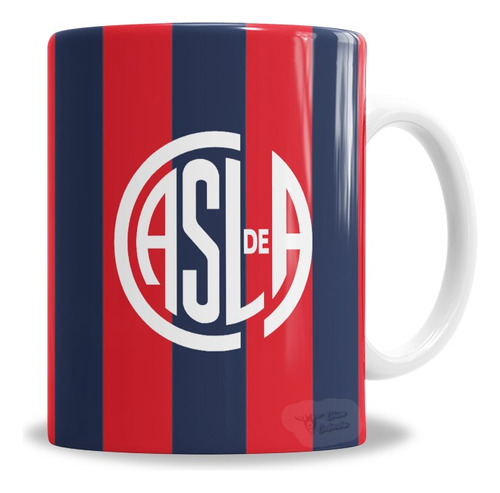 Taza De Cerámica San Lorenzo, Escudo Y Franjas - En Caja