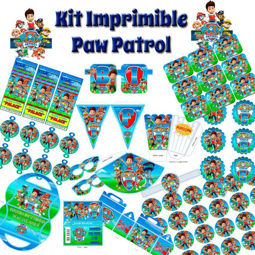 Kit Imprimible Editable Paw Patrol Patrulla Canina Candy Bar