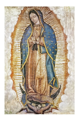 Virgen De Guadalupe 50x74cm En Fino Lienzo Importado