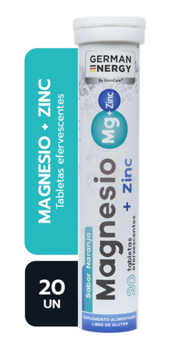 Magnesio + Zinc Tabletas Efervescentes X 20 Fortalece Huesos